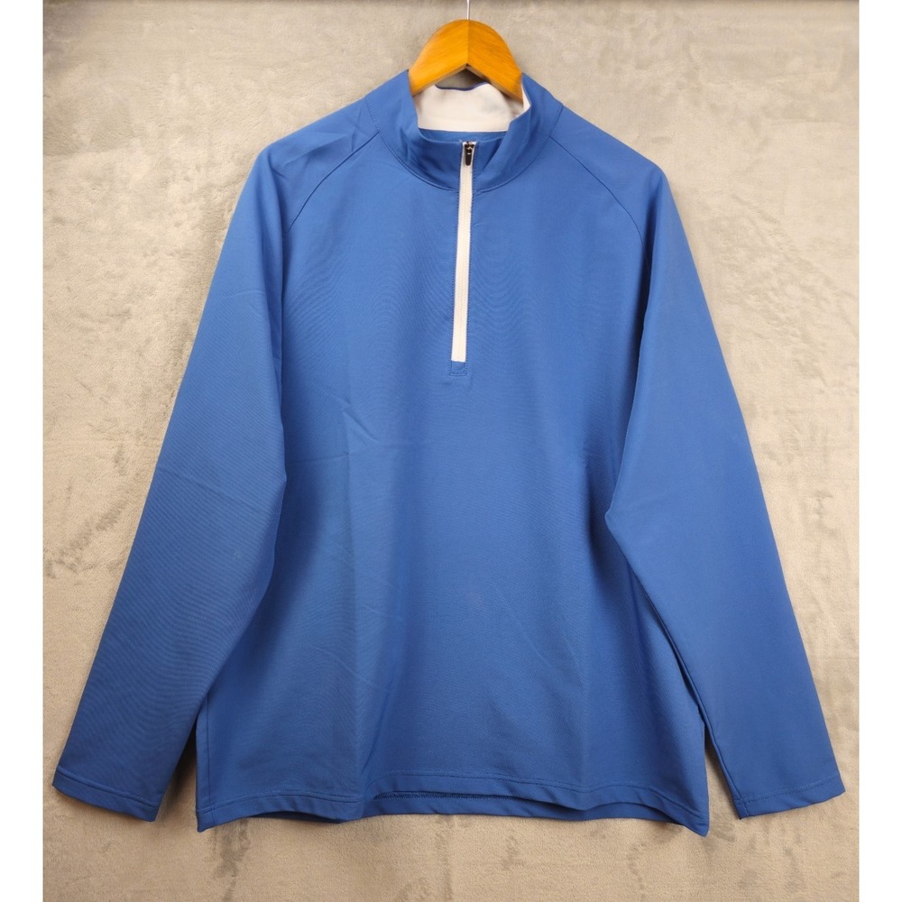 TGW Windbreaker 1/4 Zip Long Sleeve Pullover Shirt Jacket XL Blue Stretch